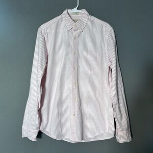 J. Crew Men's Light Pink Striped Button Down Shirt